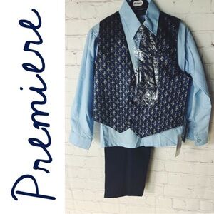 Premiere Blue Boys' 4pc Suit Set NEW